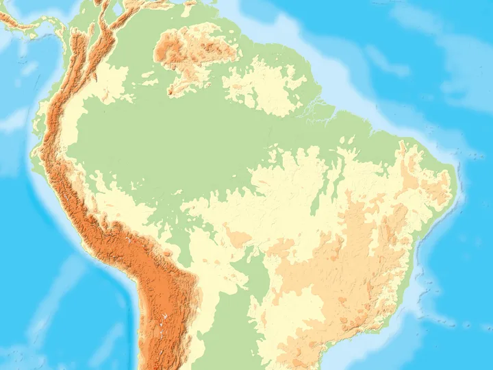 Južná Amerika – slepá mapa